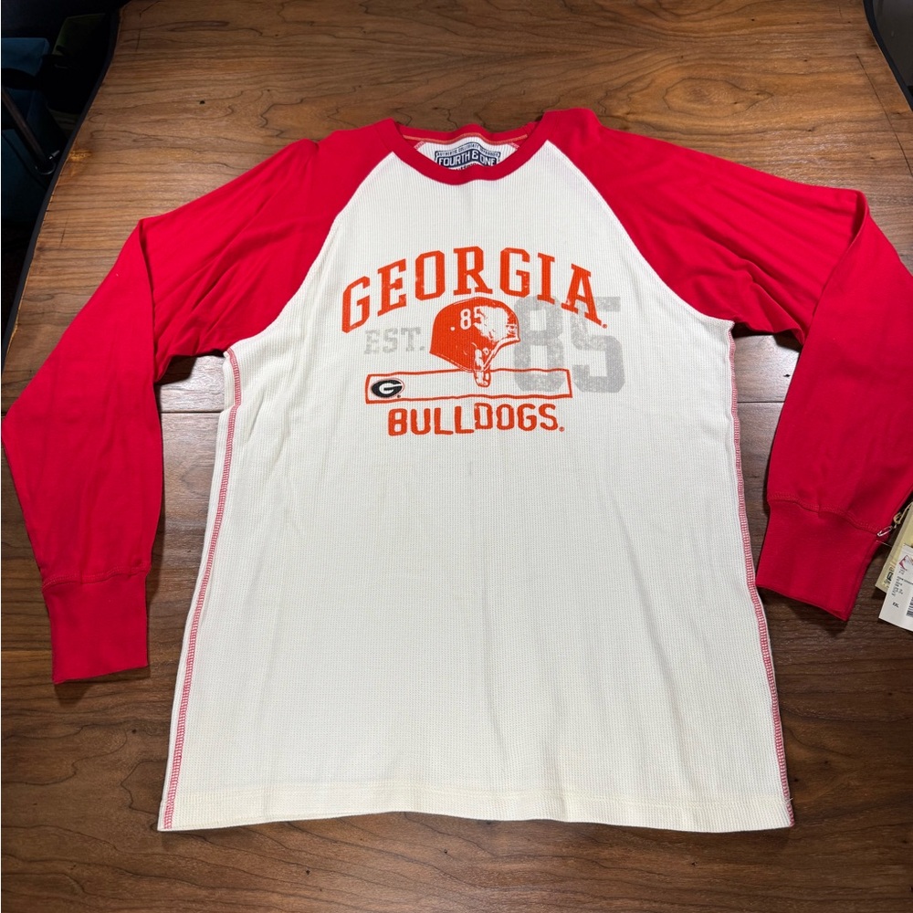 Georgia Bulldogs Red and White Long Sleeve Tee
